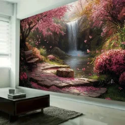Plant Flower Water Landscape Tapestry Wall Art Large Tapestry Mural Decor Photograph Backdrop Blanket Curtain Home Bedroom Living Room Decoration
