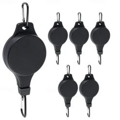 Plant Hook Pulley, Retractable Plant Hanger Flower Basket Pots and Birds Feeder Hang High up and Pull Down to Water Or Feed