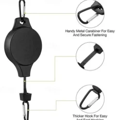 Plant Hook Pulley, Retractable Plant Hanger Flower Basket Pots and Birds Feeder Hang High up and Pull Down to Water Or Feed