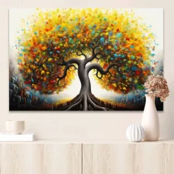 Plants Wall Art Canvas tree of Life Prints and Posters Plants Pictures Decorative Fabric Painting For Living Room Pictures No Frame