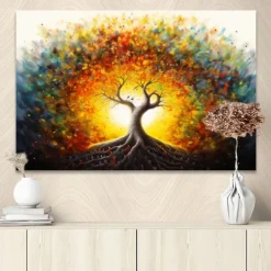 Plants Wall Art Canvas tree of Life Prints and Posters Plants Pictures Decorative Fabric Painting For Living Room Pictures No Frame
