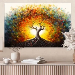 Plants Wall Art Canvas tree of Life Prints and Posters Plants Pictures Decorative Fabric Painting For Living Room Pictures No Frame