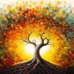 Plants Wall Art Canvas tree of Life Prints and Posters Plants Pictures Decorative Fabric Painting For Living Room Pictures No Frame