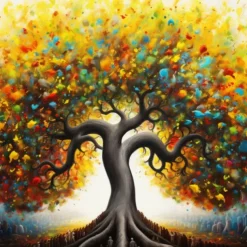 Plants Wall Art Canvas tree of Life Prints and Posters Plants Pictures Decorative Fabric Painting For Living Room Pictures No Frame