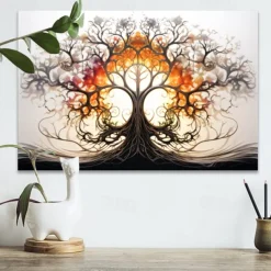 Plants Wall Art Canvas tree of Life Prints and Posters Plants Pictures Decorative Fabric Painting For Living Room Pictures No Frame