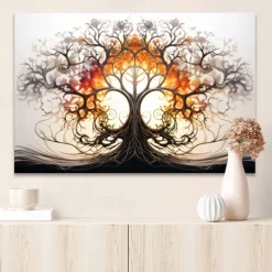 Plants Wall Art Canvas tree of Life Prints and Posters Plants Pictures Decorative Fabric Painting For Living Room Pictures No Frame