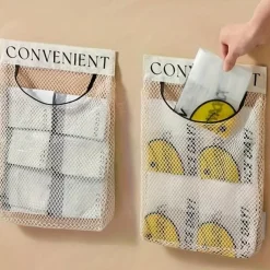 Plastic Bag Holders, Large Capacity Grocery Bags Holder, Mesh Hanging Storage Bag Plastic Bag Holder for Kitchen Plastic Bag Storage