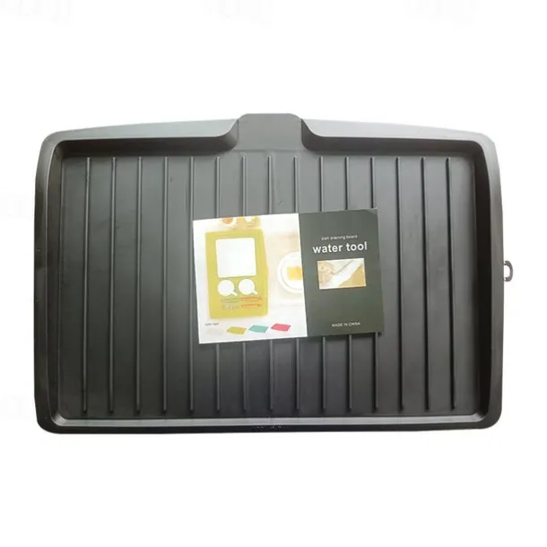 Plastic Dish Drainer Board, Large White Draining Tray with Side Drop Slope Diversion, Water Drain Board Drying Plate Dish Strainer Mat with Non-Slip Base for Bowl Cup Kitchenware