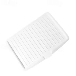 Plastic Dish Drainer Board, Large White Draining Tray with Side Drop Slope Diversion, Water Drain Board Drying Plate Dish Strainer Mat with Non-Slip Base for Bowl Cup Kitchenware