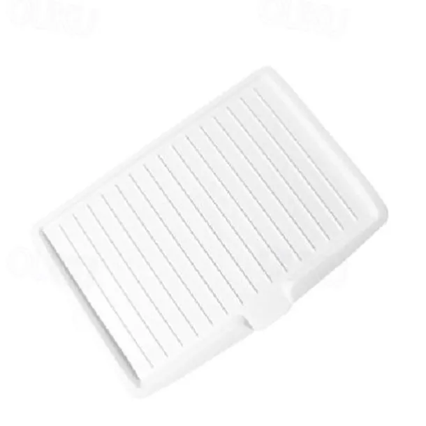Plastic Dish Drainer Board, Large White Draining Tray with Side Drop Slope Diversion, Water Drain Board Drying Plate Dish Strainer Mat with Non-Slip Base for Bowl Cup Kitchenware