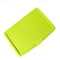 Plastic Dish Drainer Board, Large White Draining Tray with Side Drop Slope Diversion, Water Drain Board Drying Plate Dish Strainer Mat with Non-Slip Base for Bowl Cup Kitchenware