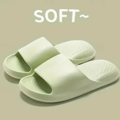 Plush Comfort Indoor Slides Slippers Featherweight Non-Slip Solid Colors for Home Bath Use