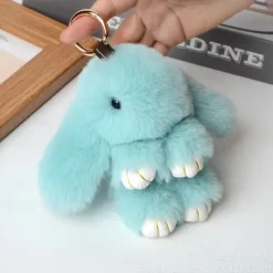 Plush Hanging Rabbit Pendant – Floppy Ear Bunny Keychain with Imitation Otter Fur, Mini Cute Rabbit Charm for Backpacks
