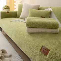 Plush Shaggy Sofa Slipcover Sofa Seat Cover Sectional Couch Covers Floral Jacquard,Furniture Protector Anti-Slip Couch Covers for Dogs Cats Kids(Sold by Piece/Not All Set)