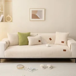 Plush Shaggy Sofa Slipcover Sofa Seat Cover Sectional Couch Covers Floral Jacquard,Furniture Protector Anti-Slip Couch Covers for Dogs Cats Kids(Sold by Piece/Not All Set)