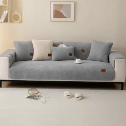 Plush Shaggy Sofa Slipcover Sofa Seat Cover Sectional Couch Covers Floral Jacquard,Furniture Protector Anti-Slip Couch Covers for Dogs Cats Kids(Sold by Piece/Not All Set)