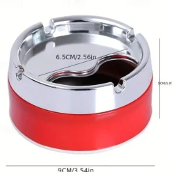 Pocket Ashtray Outdoor Tabletop Ashtrays Stainless Steel Ashtray, Sealed Windproof Ashtray, Living Room Household Rotary Thickening Ashtray