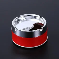 Pocket Ashtray Outdoor Tabletop Ashtrays Stainless Steel Ashtray, Sealed Windproof Ashtray, Living Room Household Rotary Thickening Ashtray