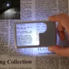 Pocket Magnifying Glass 3X & 6X LED Lighted Magnifier Slide Out Magnifying Glass Handheld Reading Magnifier Square Magnifiers Loupe for Jewelry Stamps Watches Crafts Textile