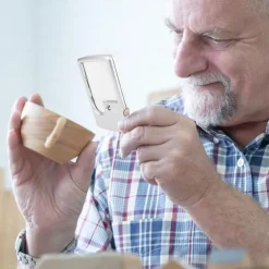 Pocket Magnifying Glass 3X & 6X LED Lighted Magnifier Slide Out Magnifying Glass Handheld Reading Magnifier Square Magnifiers Loupe for Jewelry Stamps Watches Crafts Textile