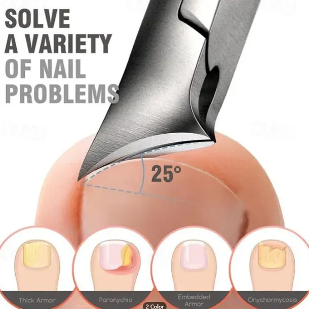 Podiatrist Toenail Clippers, Professional Thick & Ingrown Toe Nail Clippers For Men & Seniors, Pedicure Clippers Toenail Cutters, Super Sharp Curved Blade Grooming Tool