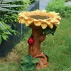 Polyresin Sunflower Bird Bath Sunflower Resin Crafts Gardening Ornaments