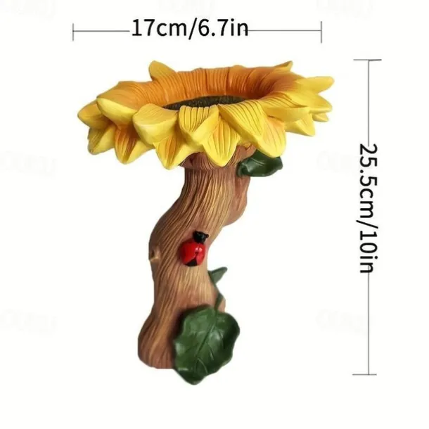 Polyresin Sunflower Bird Bath Sunflower Resin Crafts Gardening Ornaments