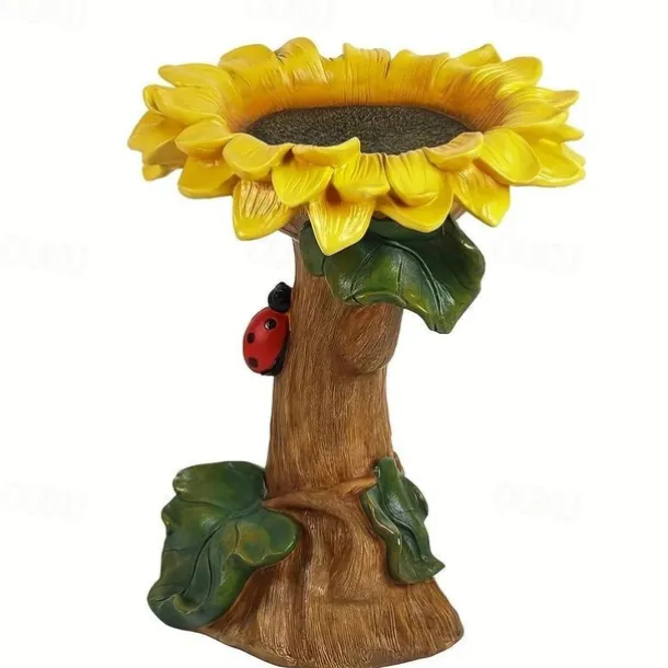 Polyresin Sunflower Bird Bath Sunflower Resin Crafts Gardening Ornaments