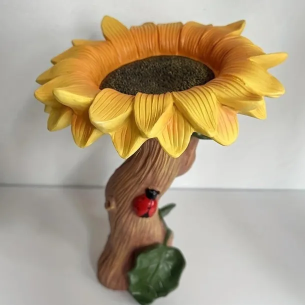 Polyresin Sunflower Bird Bath Sunflower Resin Crafts Gardening Ornaments