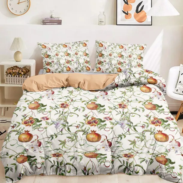 Pomegranate Fruit Duvet Cover Set Cotton Tropical Plants Pattern Set Soft 3-Piece Luxury Bedding Set Home Decor Gift Twin Full King Queen Size Duvet Cover