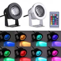 Pond Fountain Light RGB LED Underwater Pool Spotlight with Remote Control 10W Color Changing LED Dimmable 12V for Pool Lighting