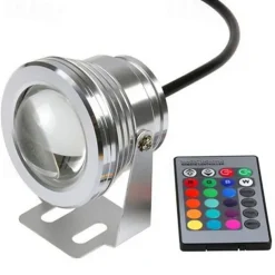 Pond Fountain Light RGB LED Underwater Pool Spotlight with Remote Control 10W Color Changing LED Dimmable 12V for Pool Lighting