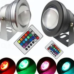 Pond Fountain Light RGB LED Underwater Pool Spotlight with Remote Control 10W Color Changing LED Dimmable 12V for Pool Lighting