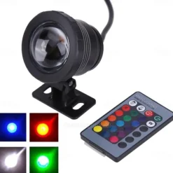 Pond Fountain Light RGB LED Underwater Pool Spotlight with Remote Control 10W Color Changing LED Dimmable 12V for Pool Lighting