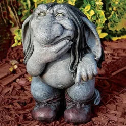 Pondering Sylvester,Ugly Thinking Dwarf Resin Statue Outdoor Courtyard Ornaments Garden Decoration Cynical Lawn Troll Sculpture