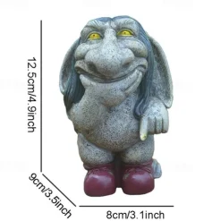 Pondering Sylvester,Ugly Thinking Dwarf Resin Statue Outdoor Courtyard Ornaments Garden Decoration Cynical Lawn Troll Sculpture