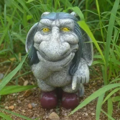 Pondering Sylvester,Ugly Thinking Dwarf Resin Statue Outdoor Courtyard Ornaments Garden Decoration Cynical Lawn Troll Sculpture