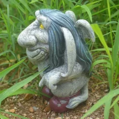 Pondering Sylvester,Ugly Thinking Dwarf Resin Statue Outdoor Courtyard Ornaments Garden Decoration Cynical Lawn Troll Sculpture