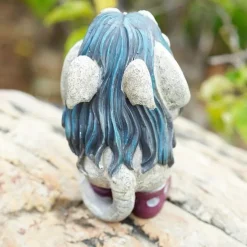 Pondering Sylvester,Ugly Thinking Dwarf Resin Statue Outdoor Courtyard Ornaments Garden Decoration Cynical Lawn Troll Sculpture