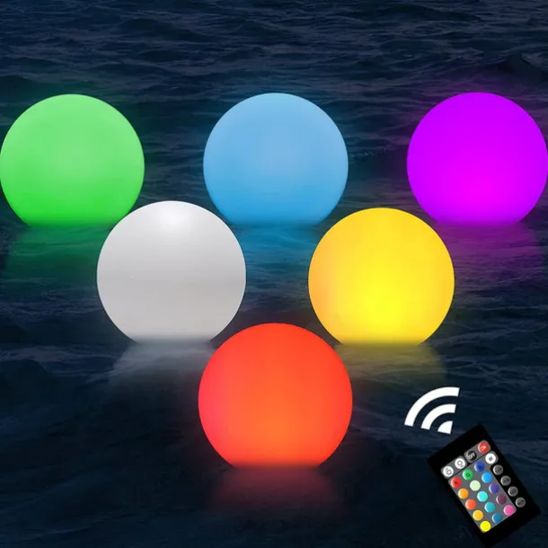 Pool Light Floating Pool Ball Light Color Changing with Remote Control 16 RGB Dimmer Night Light IP65 Waterproof Battery Powered Hot Tub Light Pool Garden Party Luminous Decoration