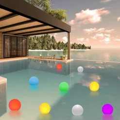 Pool Light Floating Pool Ball Light Color Changing with Remote Control 16 RGB Dimmer Night Light IP65 Waterproof Battery Powered Hot Tub Light Pool Garden Party Luminous Decoration