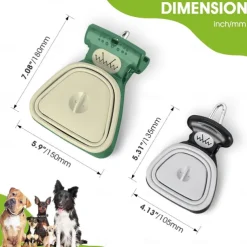 Pooper Scooper, Expandable Pet Poop Picker, Portable Dog Pooper Scooper for Small and Large Dogs, Waste Bag Storage Compartment