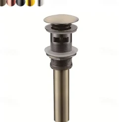 Pop Up Drain Stoper with Overflow SUS Stainless Steel Bathroom Vanity Sink Drain Lavatory Basin Sink Drain Chrome Finished