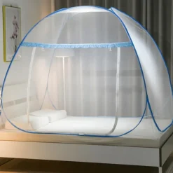 Pop Up Mosquito Net for Double Bed King Size Foldable Machardani Polyester Strong Net PVC Coated Corrosion Resistant Steel Wire