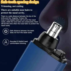 Portable & Painless Nose Hair Trimmer - Versatile, Stylish, Rechargeable, Precision Grooming for Nose, Ears, and Eyebrows - High-Torque Motor, Ergonomic Design, Compact, Travel-Friendly