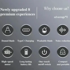 Portable & Painless Nose Hair Trimmer - Versatile, Stylish, Rechargeable, Precision Grooming for Nose, Ears, and Eyebrows - High-Torque Motor, Ergonomic Design, Compact, Travel-Friendly