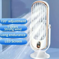 Portable Air Conditioner Fan, Large Battery Dual Motor Household Small Air Cooler, 5-speed Air Cooling Fan 720 ° Surround Air Blower, Office, Tourism, Camping, Outdoor RV Portable USB Fan, Thanksgiving Halloween Christmas Gift