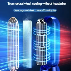 Portable Air Conditioner Fan, Large Battery Dual Motor Household Small Air Cooler, 5-speed Air Cooling Fan 720 ° Surround Air Blower, Office, Tourism, Camping, Outdoor RV Portable USB Fan, Thanksgiving Halloween Christmas Gift