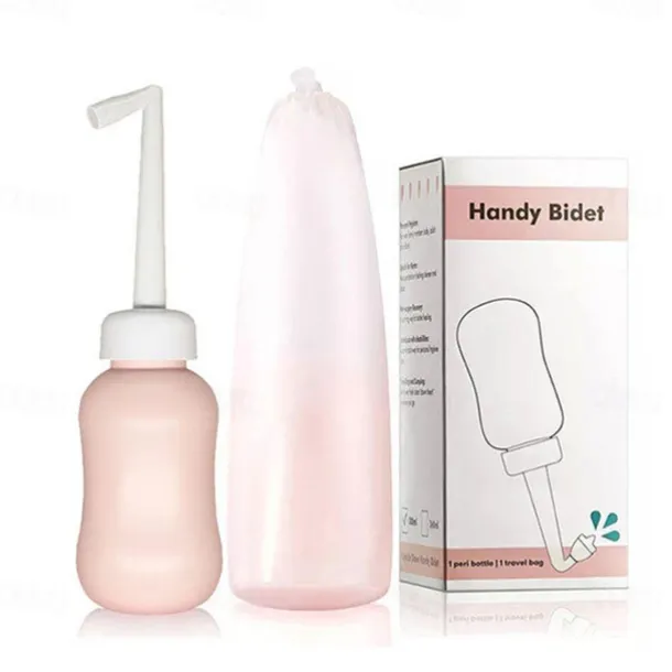 Portable Bidet Sprayer EVA Bottle 300/400/600 ml Detachable Nozzle Head with Case, Travel Handheld Large Bottle for Toilet Bathroom Shattaf Hand Spray