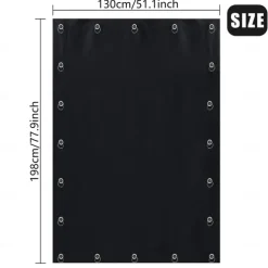 Portable Blackout Curtains Travel Blinds with Suction Cups Adjustable Shades Thermal Insulated Drapes for Window Storage Room Bathroom and Basement Black